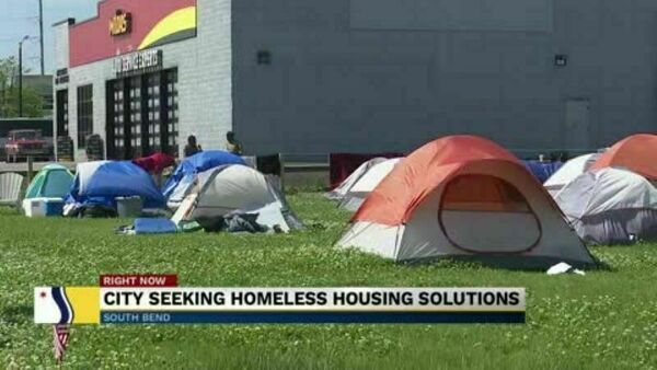 News clip on homelessness in south bend.